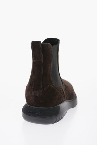 Suede Chelsea Booties with Rubber Sole
