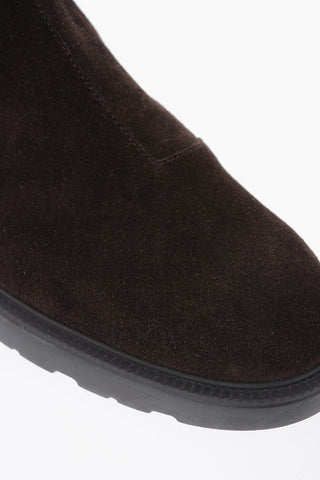 Suede Chelsea Booties with Rubber Sole