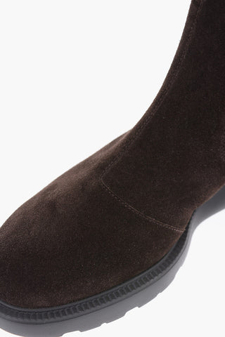 Suede Chelsea Booties with Rubber Sole