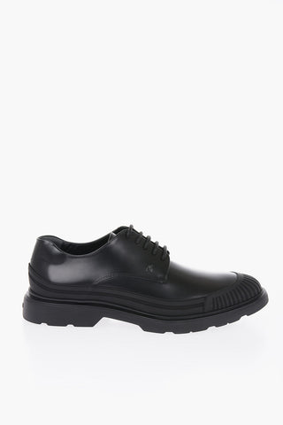 Leather Derby Shoes with Rubber Sole