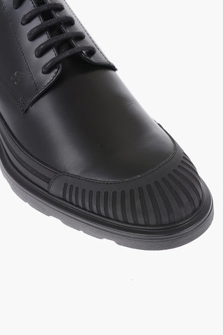Leather Derby Shoes with Rubber Sole