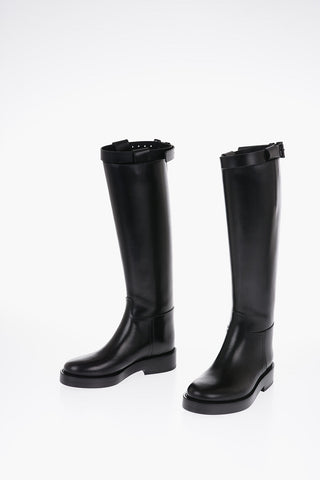Leather STAN RIDING Knee-high Boots with Back Full Zip