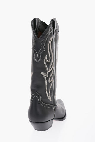Leather SANTA FE Western Boots with Contrasting Stitchings