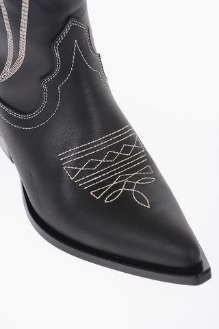 Leather SANTA FE Western Boots with Contrasting Stitchings