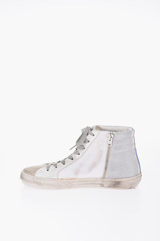 Lace-up Leather Sneakers with Glitter Details