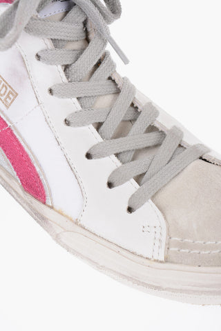 Lace-up Leather Sneakers with Glitter Details