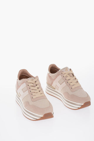 Lurex Platform Sneakers with Suede Inserts