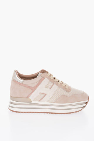 Lurex Platform Sneakers with Suede Inserts
