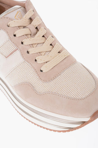 Lurex Platform Sneakers with Suede Inserts
