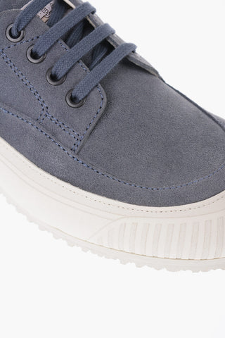 Sneakers Allacciate in Suede con Suola in Gomma