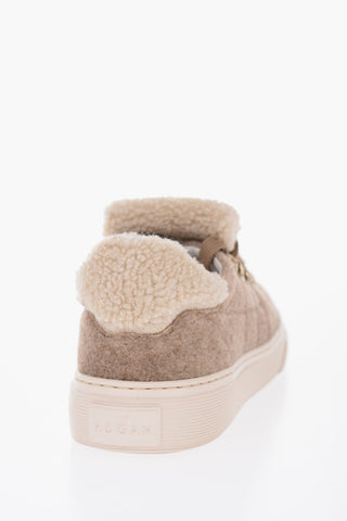 Wool Sneakers with Shearling Inserts