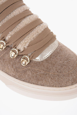 Wool Sneakers with Shearling Inserts