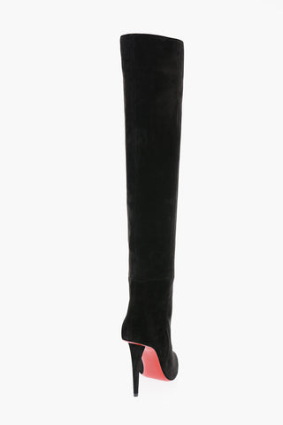 Suede Point-toe Boots with Stiletto Heel 11cm