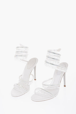 Rhinestoned CHADELIER Sandals with Spiral Design 10cm