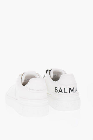 Leather Low-top Sneakers with Two-tone Laces