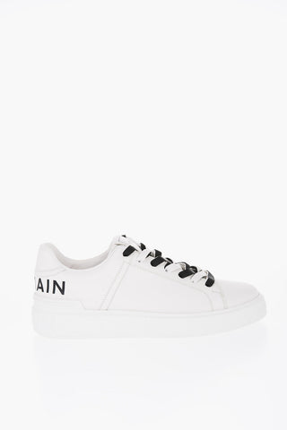 Leather Low-top Sneakers with Two-tone Laces
