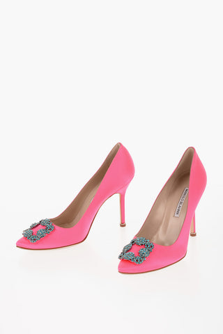 Satin HANGISI Pumps with Crystal Buckle