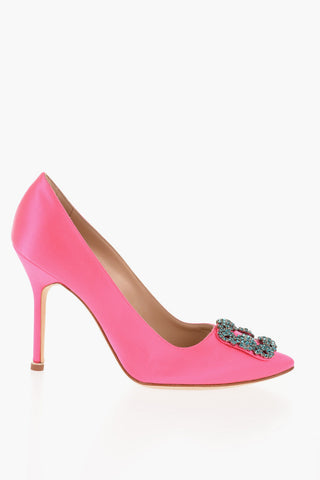 Satin HANGISI Pumps with Crystal Buckle