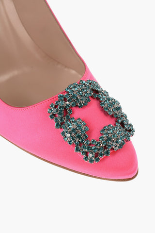 Satin HANGISI Pumps with Crystal Buckle
