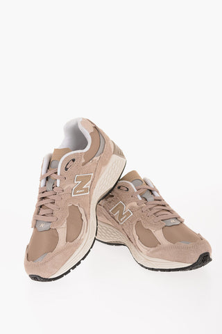 RUNNING Suede and Fabric Sneakers with Embroidered N