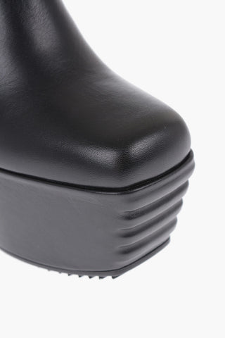 Leather Slip-on Ankle Boots with Sheer Heel