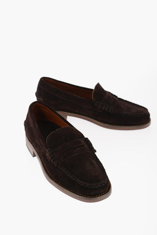 Suede DAN Penny Loafers With Leather Sole