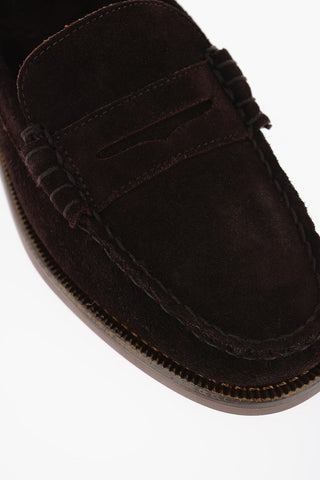 Suede DAN Penny Loafers With Leather Sole