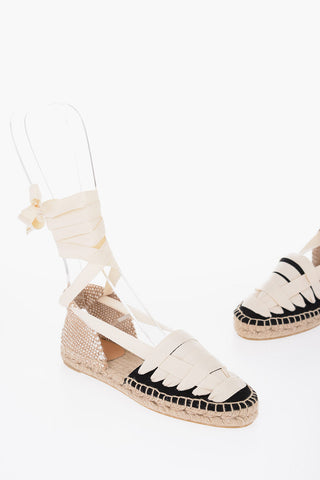 Espadrillas JEAN Lace-up con Suola in Rafia
