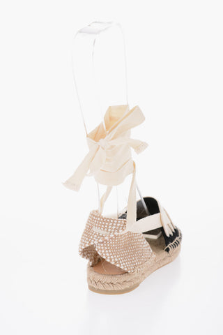 Espadrillas JEAN Lace-up con Suola in Rafia