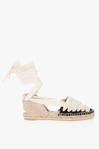 Espadrillas JEAN Lace-up con Suola in Rafia