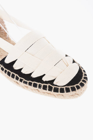 Espadrillas JEAN Lace-up con Suola in Rafia