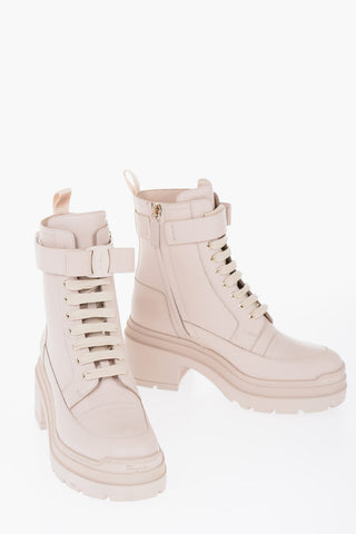 Leather VIVA BOW Ankle Boots with Side Zip