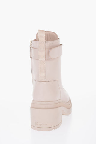 Leather VIVA BOW Ankle Boots with Side Zip