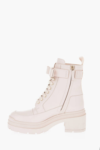 Leather VIVA BOW Ankle Boots with Side Zip