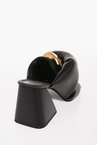 Open Toe CHAIN TWIST Leather Mules 9cm