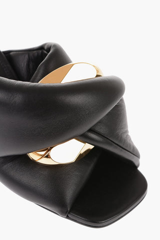 Open Toe CHAIN TWIST Leather Mules 9cm