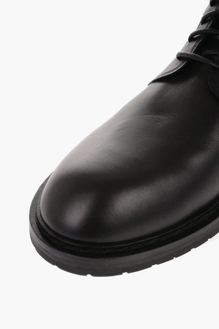 Leather Biker Ankle Boots with Side Zip