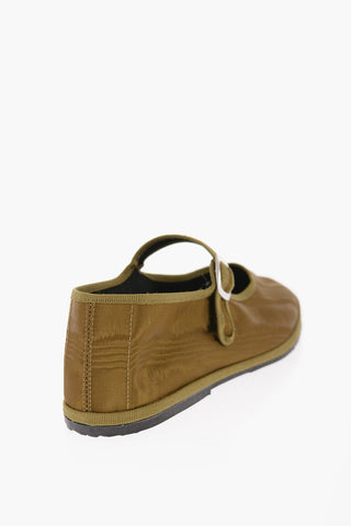 Silk Mary Jane Ballet Flats