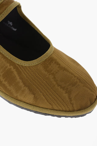 Silk Mary Jane Ballet Flats