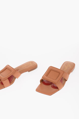 Sliders in Pelle con Fibbia Patch
