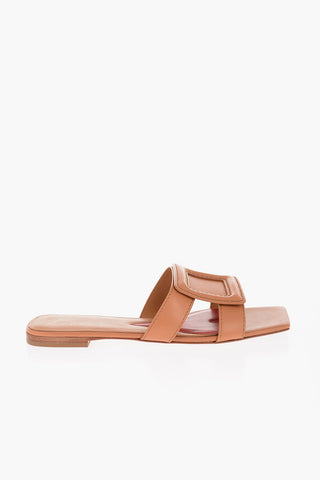 Sliders in Pelle con Fibbia Patch