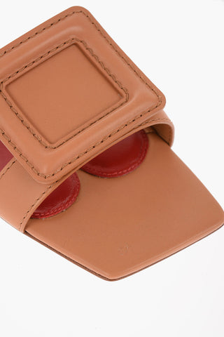 Sliders in Pelle con Fibbia Patch