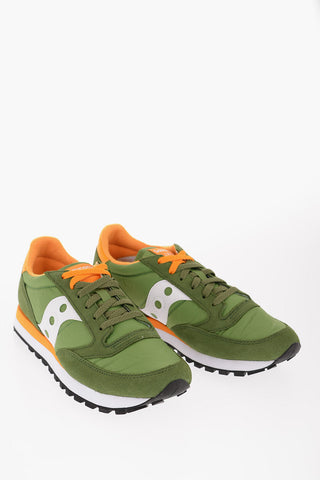 Nylon and Suede Low-top Sneakers with Two-tone Sole