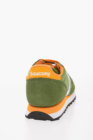 Nylon and Suede Low-top Sneakers with Two-tone Sole