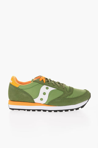 Nylon and Suede Low-top Sneakers with Two-tone Sole