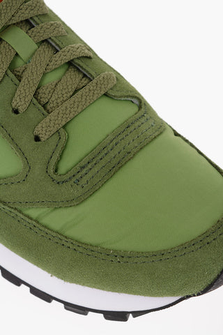 Nylon and Suede Low-top Sneakers with Two-tone Sole
