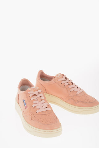 Lace-up Leather Sneakers with Side Logo