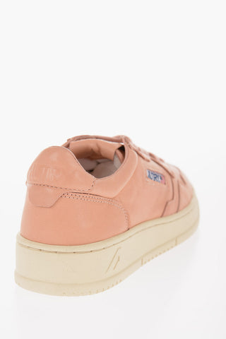 Lace-up Leather Sneakers with Side Logo