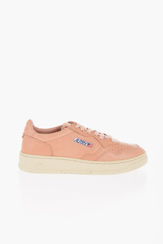 Lace-up Leather Sneakers with Side Logo