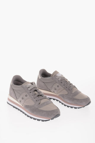 Nylon and Suede Low-top Sneakers with Three-tone Sole